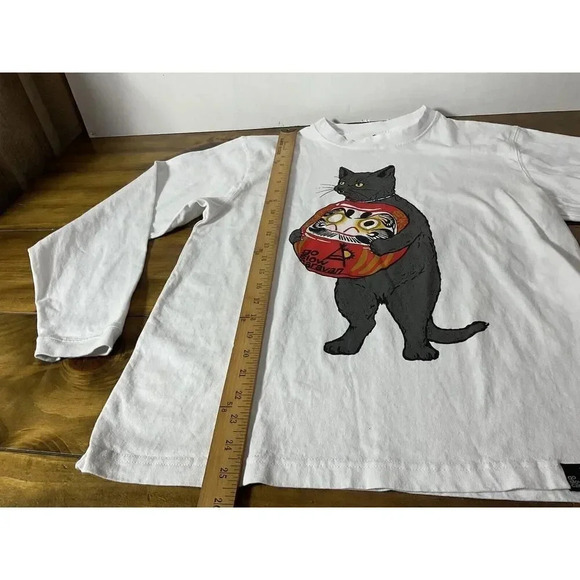 Go Slow Caravan Graphic Cat Long Sleeve White T-Shirt Size 3 - Picture 5 of 10